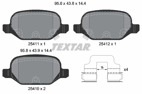 Placute frana TEXTAR 2541101