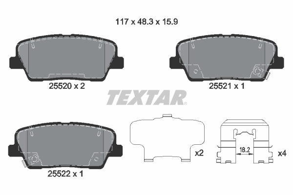 Placute frana TEXTAR 2552001
