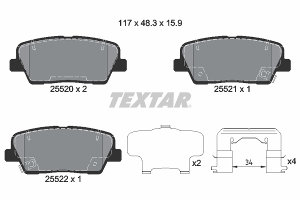 Placute frana TEXTAR 2552003