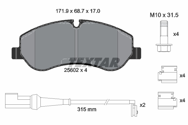 Placute frana TEXTAR 2560201