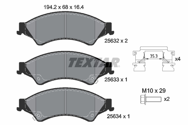 Placute frana TEXTAR 2563201