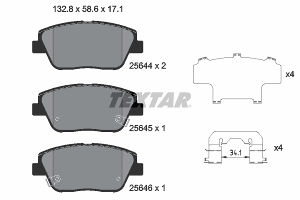 Placute frana TEXTAR 2564401