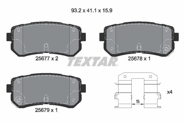 Placute frana TEXTAR 2567701