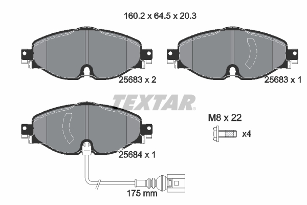 Placute frana TEXTAR 2568301