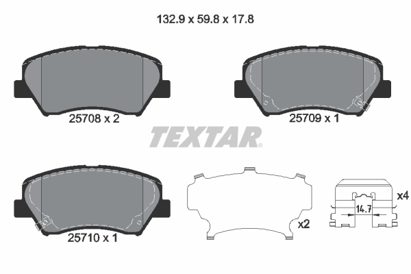 Placute frana TEXTAR 2570801