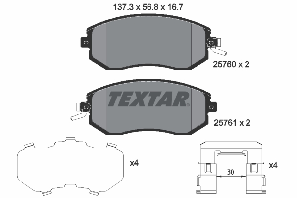 Placute frana TEXTAR 2576001