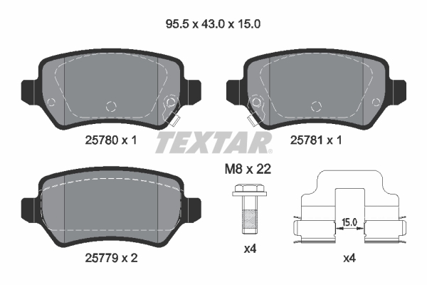 Placute frana TEXTAR 2578001
