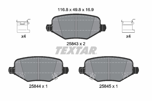 Placute frana TEXTAR 2584301
