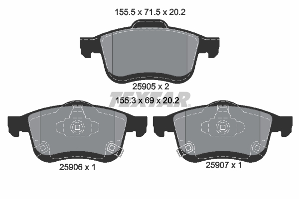 Placute frana TEXTAR 2590501