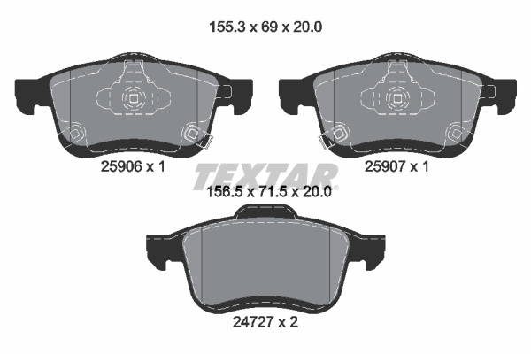 Placute frana TEXTAR 2590601