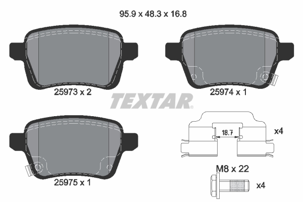 Placute frana TEXTAR 2597301