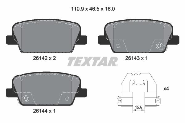 Placute frana TEXTAR 2614201