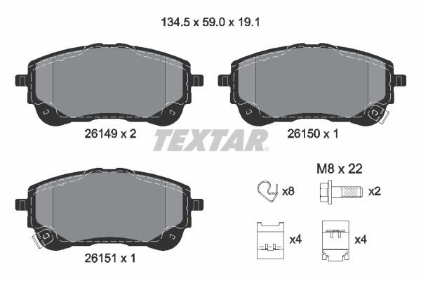 Placute frana TEXTAR 2614901