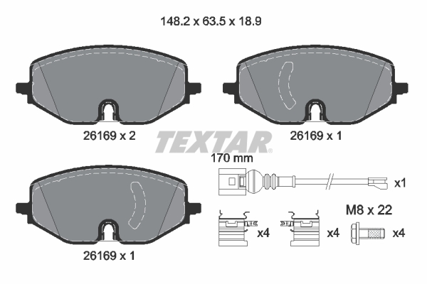 Placute frana TEXTAR 2616901