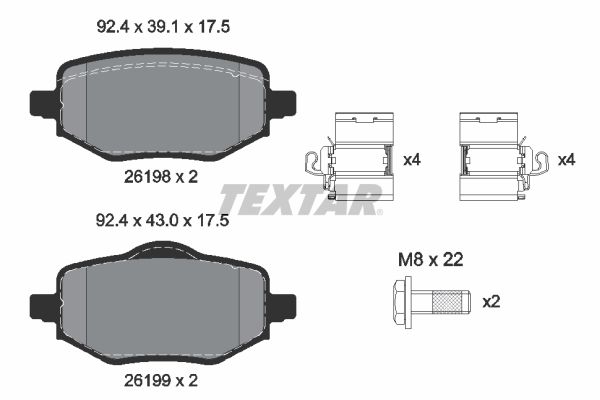 Placute frana TEXTAR 2619801