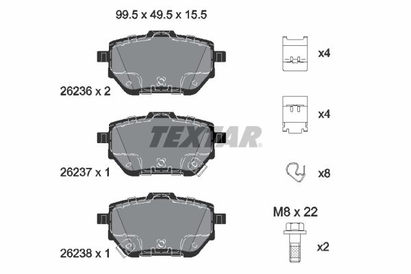 Placute frana TEXTAR 2623601