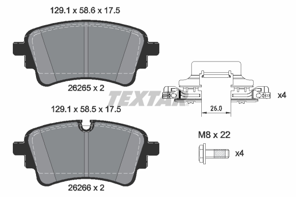 Placute frana TEXTAR 2626501