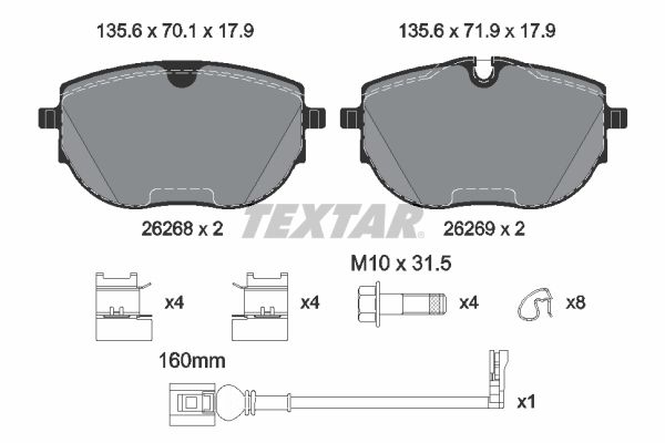 Placute frana TEXTAR 2626801