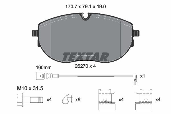 Placute frana TEXTAR 2627001