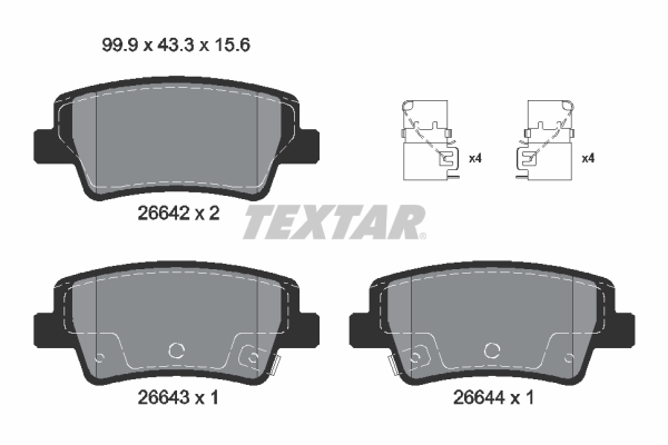 Placute frana TEXTAR 2664201