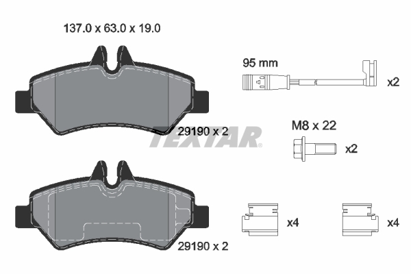Placute frana TEXTAR 2919001
