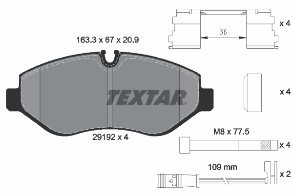 Placute frana TEXTAR 2919202