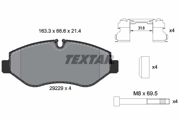 Placute frana TEXTAR 2922901