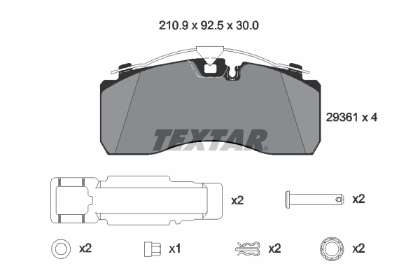 Placute frana TEXTAR 2936101
