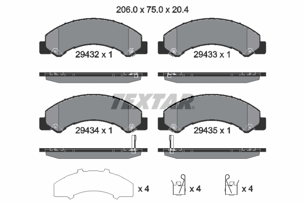 Placute frana TEXTAR 2943201
