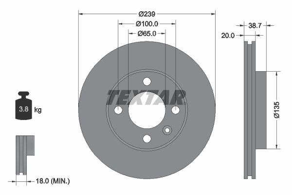 Disc frana TEXTAR 92012103