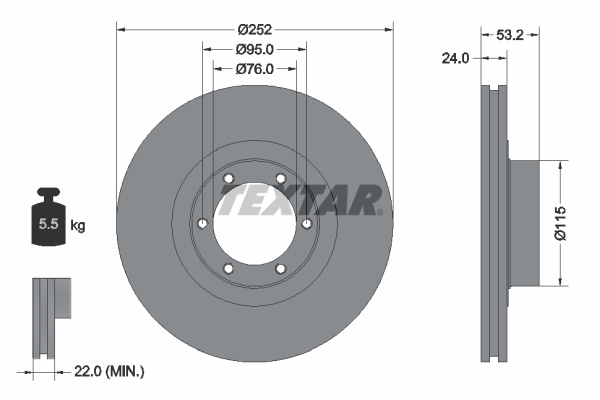 Disc frana TEXTAR 92017203