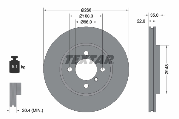 Disc frana TEXTAR 92026503