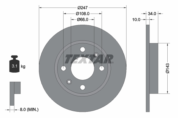 Disc frana TEXTAR 92029803
