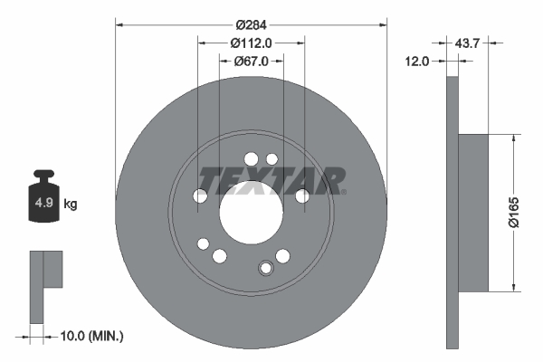 Disc frana TEXTAR 92031803