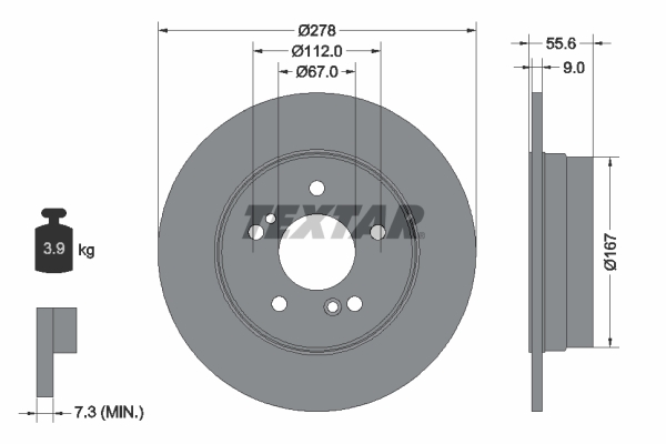 Disc frana TEXTAR 92032703