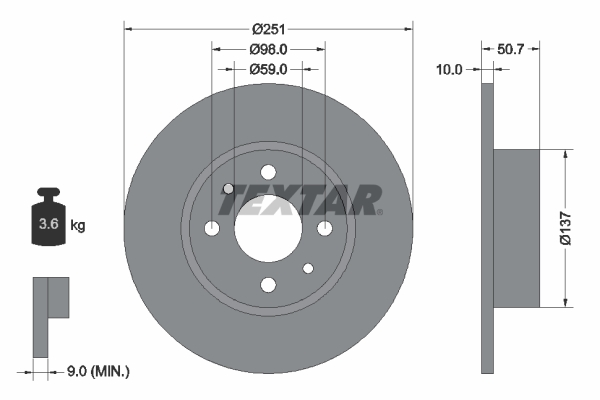 Disc frana TEXTAR 92034203