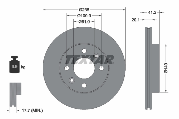 Disc frana TEXTAR 92036203