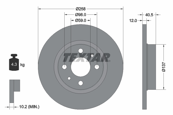 Disc frana TEXTAR 92041503