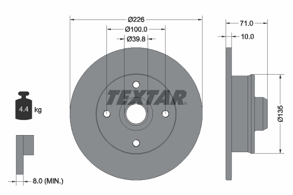 Disc frana TEXTAR 92041803