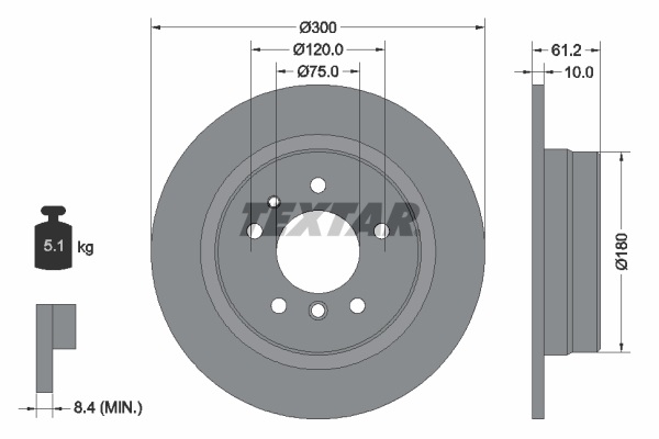 Disc frana TEXTAR 92042303