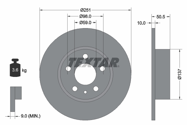 Disc frana TEXTAR 92046903