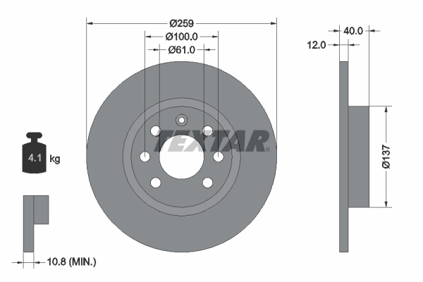 Disc frana TEXTAR 92050600