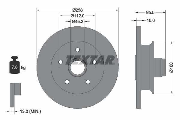 Disc frana TEXTAR 92053000