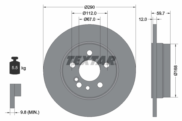 Disc frana TEXTAR 92056900