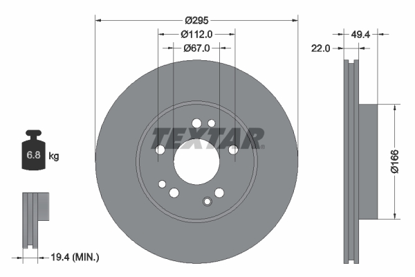 Disc frana TEXTAR 92057300