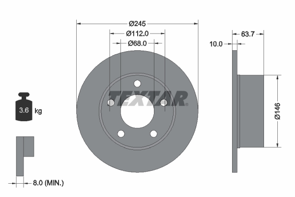Disc frana TEXTAR 92057503