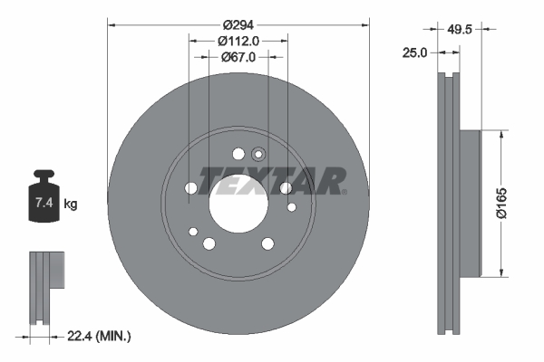 Disc frana TEXTAR 92060000