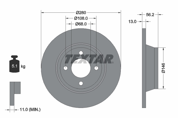 Disc frana TEXTAR 92060400