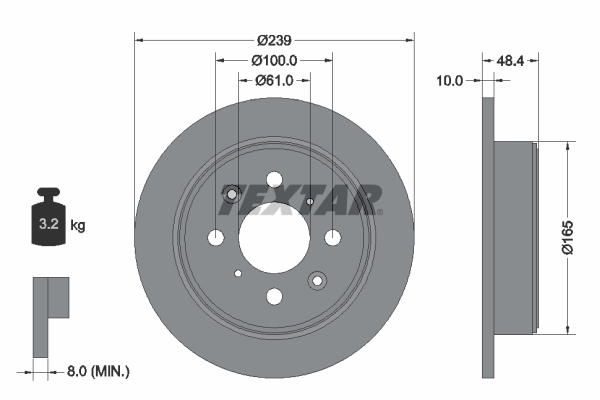 Disc frana TEXTAR 92060800