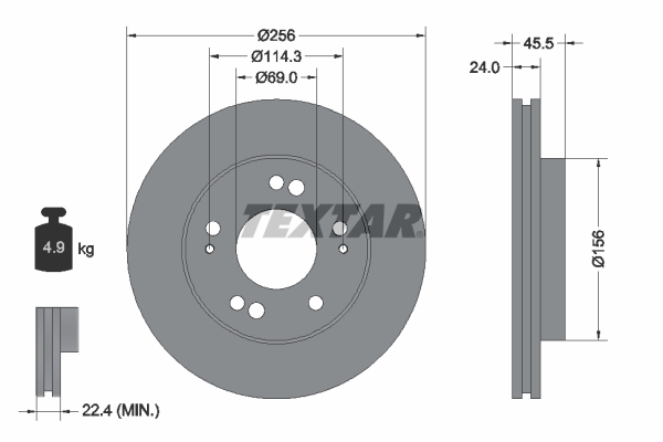 Disc frana TEXTAR 92063000